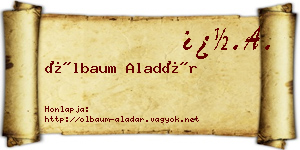 Ölbaum Aladár névjegykártya